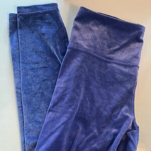 Athleta Elation High Rise Tight Pants Leggings Purple Velvet Velour Sz M